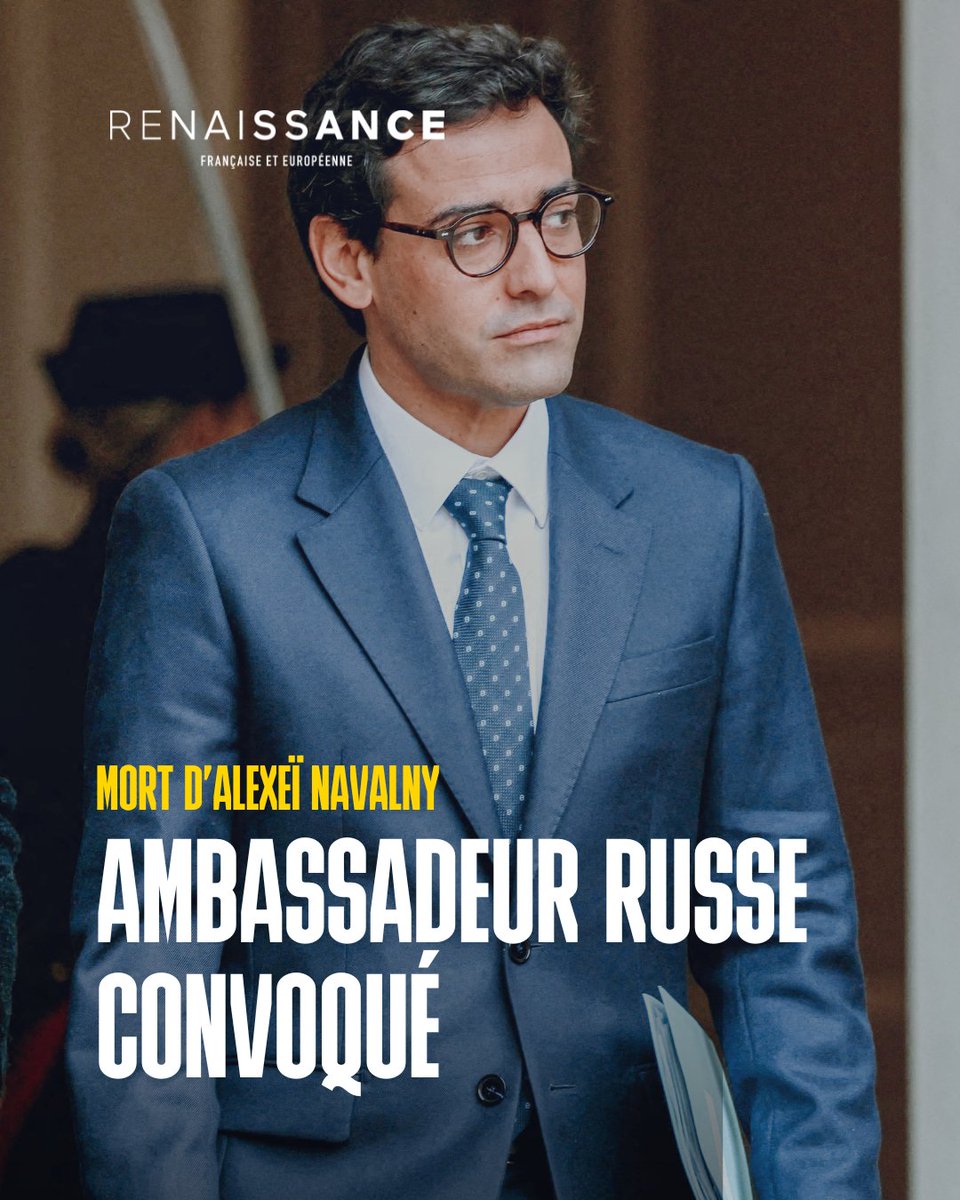 Mort d'Alexeï Navalny : des comptes doivent être rendus.
@Steph_Sejourne convoque Alexeï Mechkov, l’ambassadeur de Russie en France pour avoir des réponses.