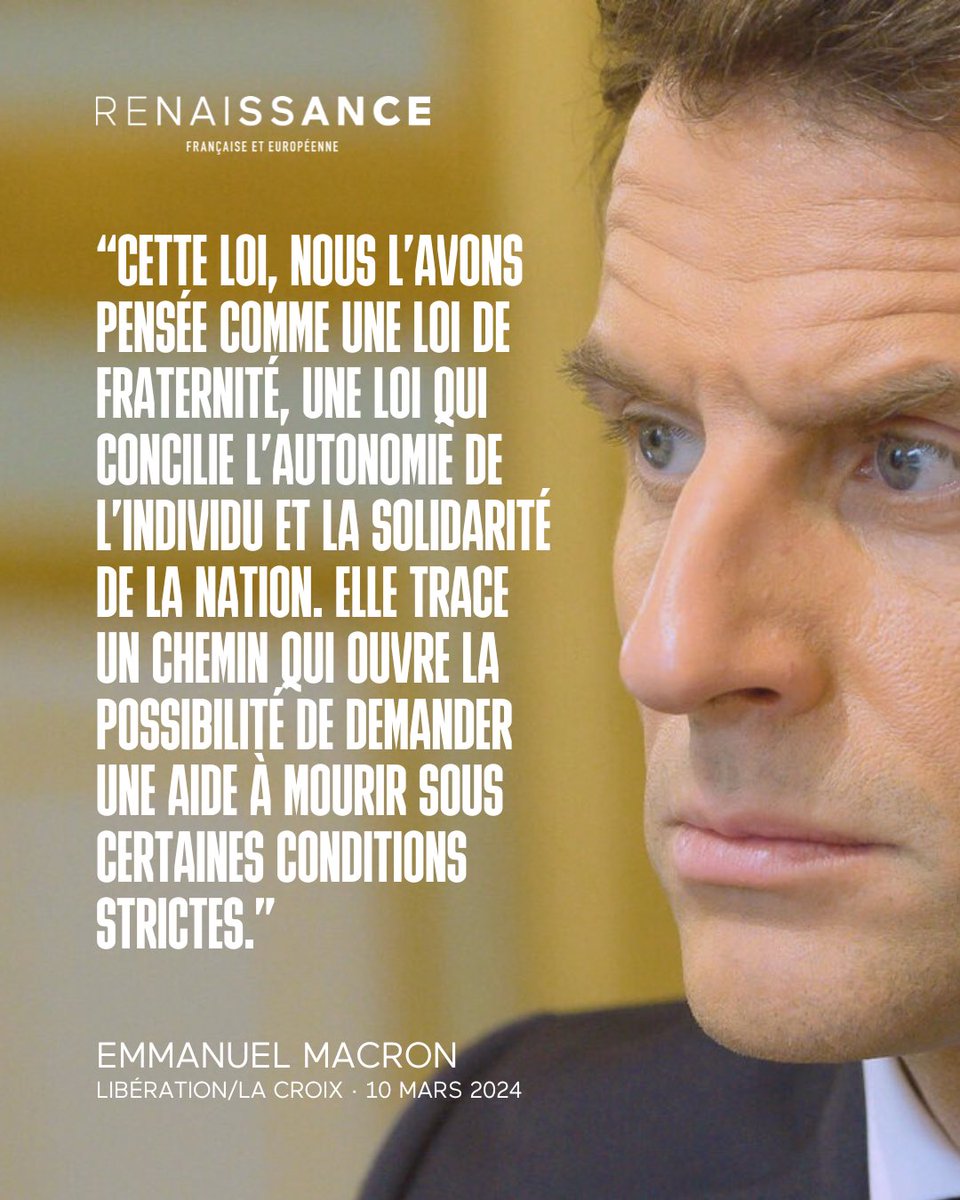 C’est un entretien qui fera date. Dans Libération et La Croix, @EmmanuelMacron annonce un projet de loi pour une « aide à mourir » sous « conditions strictes » présenté en avril.
📰 https://t.co/y7WOuDPKdK