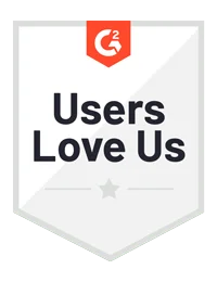 G2 badge, Users love us