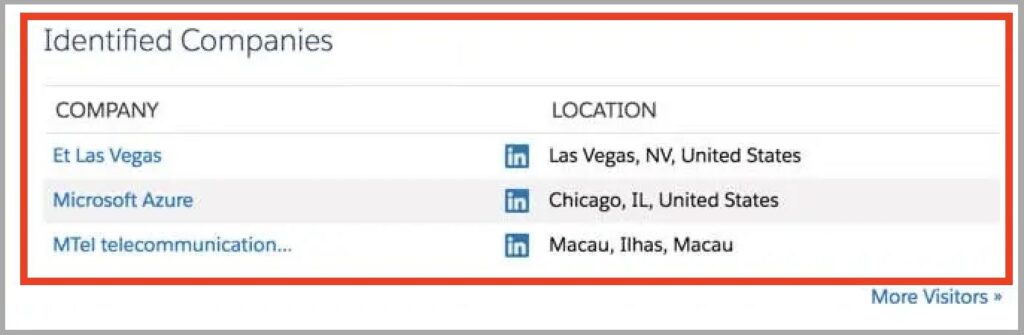 Identified Companies in Salesforce Pardot
