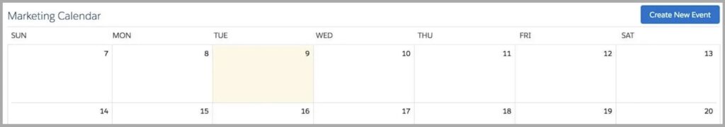 Marketing Calendar  in Salesforce Pardot