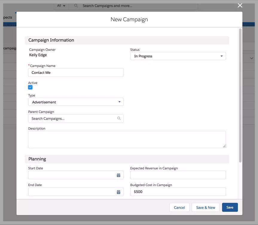 Set Up a Campaign in Salesforce Pardot