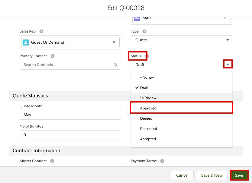 Editing an opportunity in Salesforce CPQ