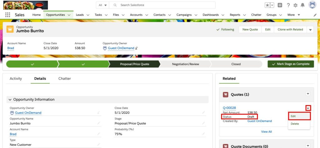 Salesforce CPQ Opportunity