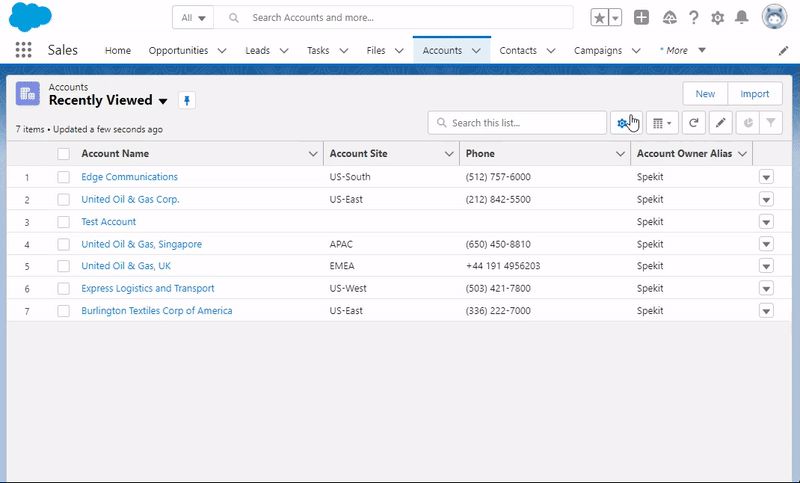 List View Controls in Salesforce Lightning