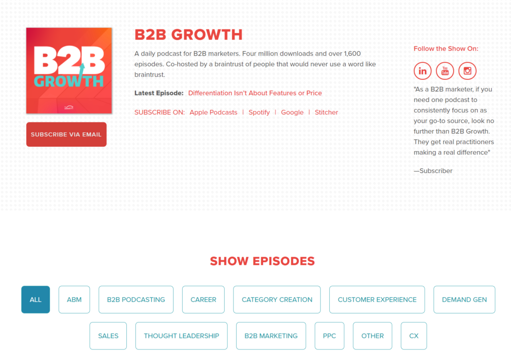 B2B-Growth-podcast-website-page-example