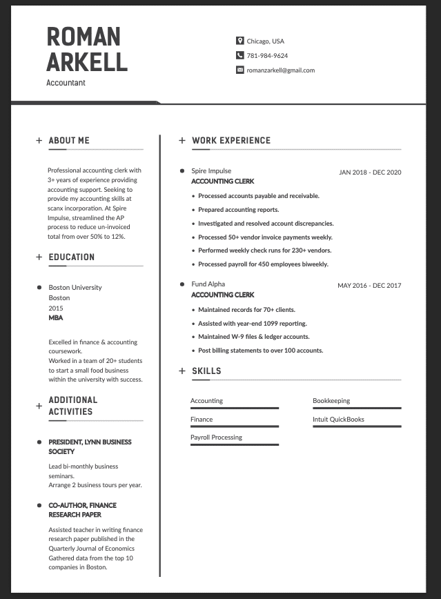 two-column resume templates