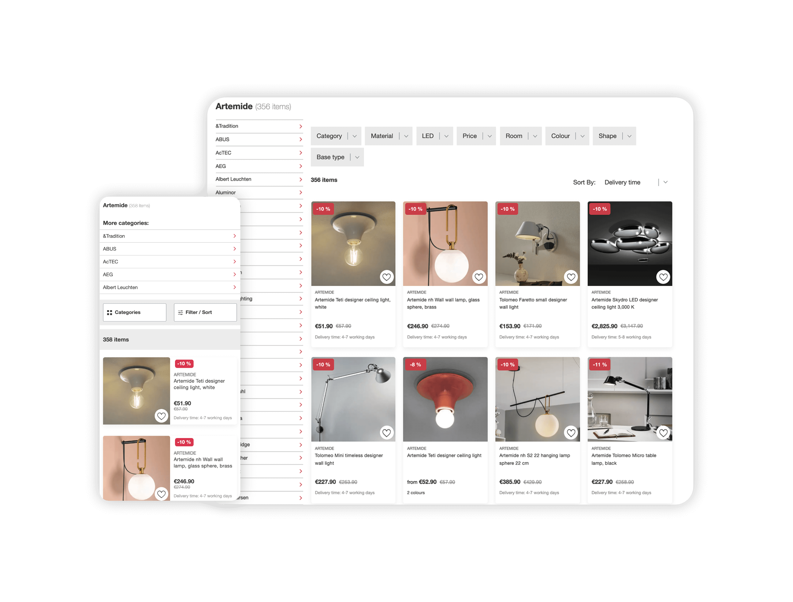 Lights.ie lamps and lights marketplace UX case study