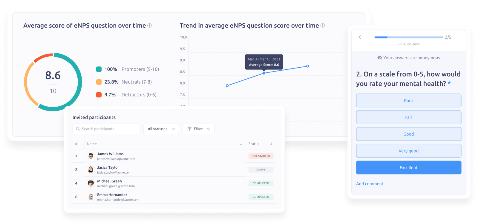 Send the employee satisfaction survey with Plai