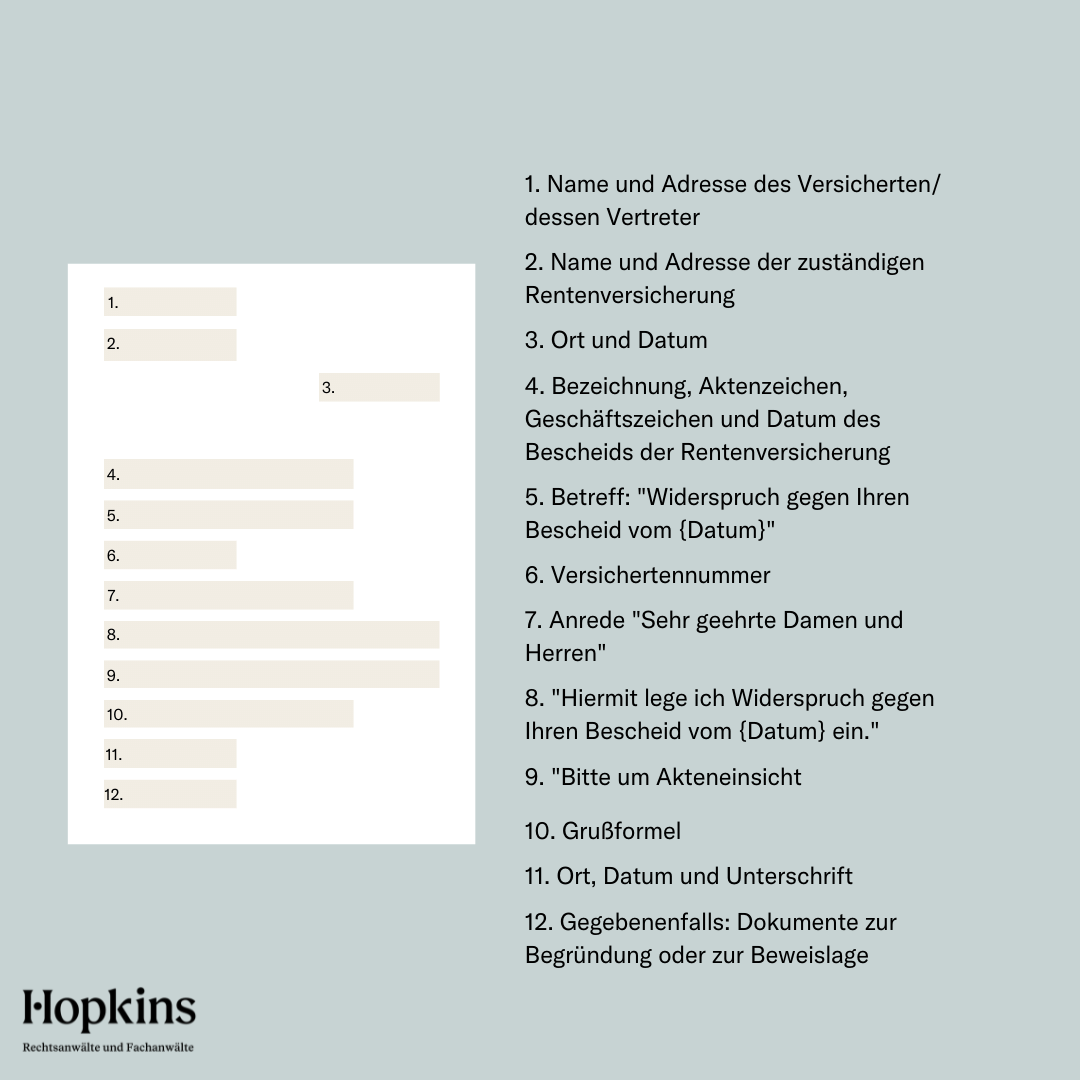 Rentenbescheid Widerspruch Muster