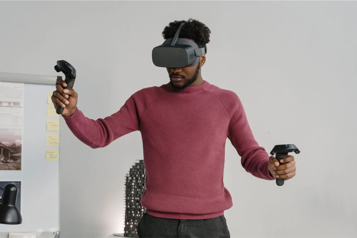 Man wearing a VR headset