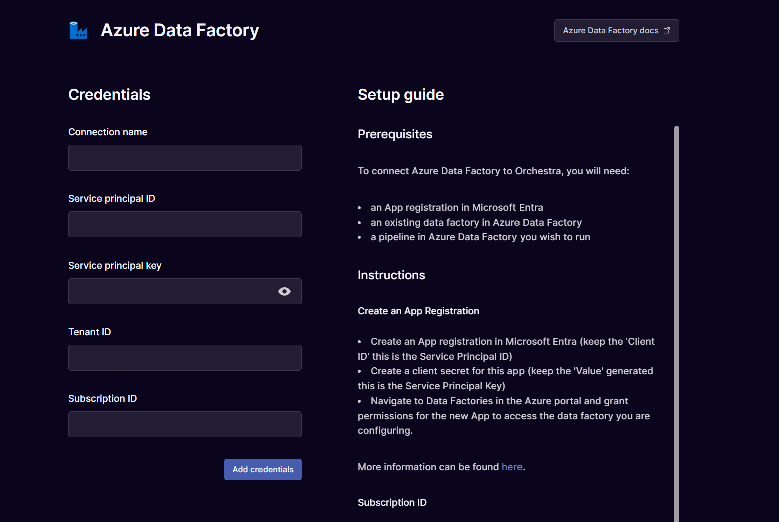 Azure Data Factory added as connector | Orchestra