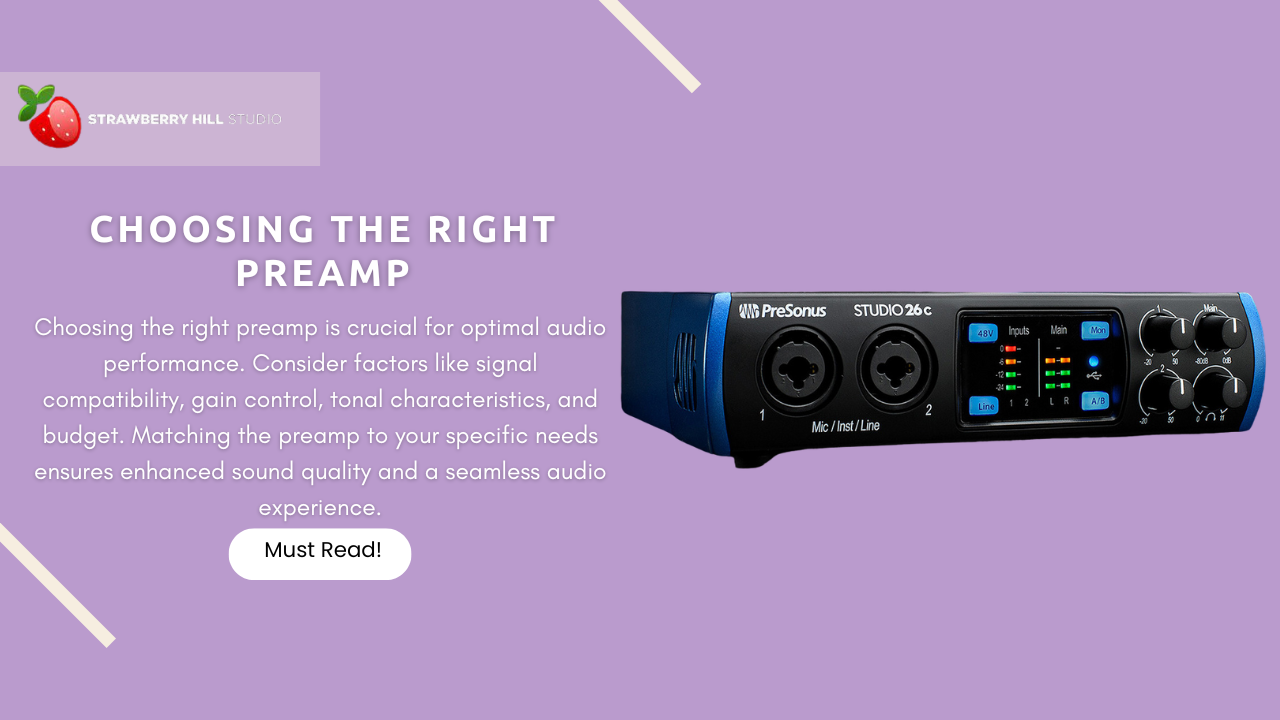 A Guide on Choosing the Right Preamp for Your Recording Studio