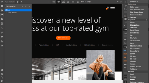 Typography - Fitnestic X Webflow Template