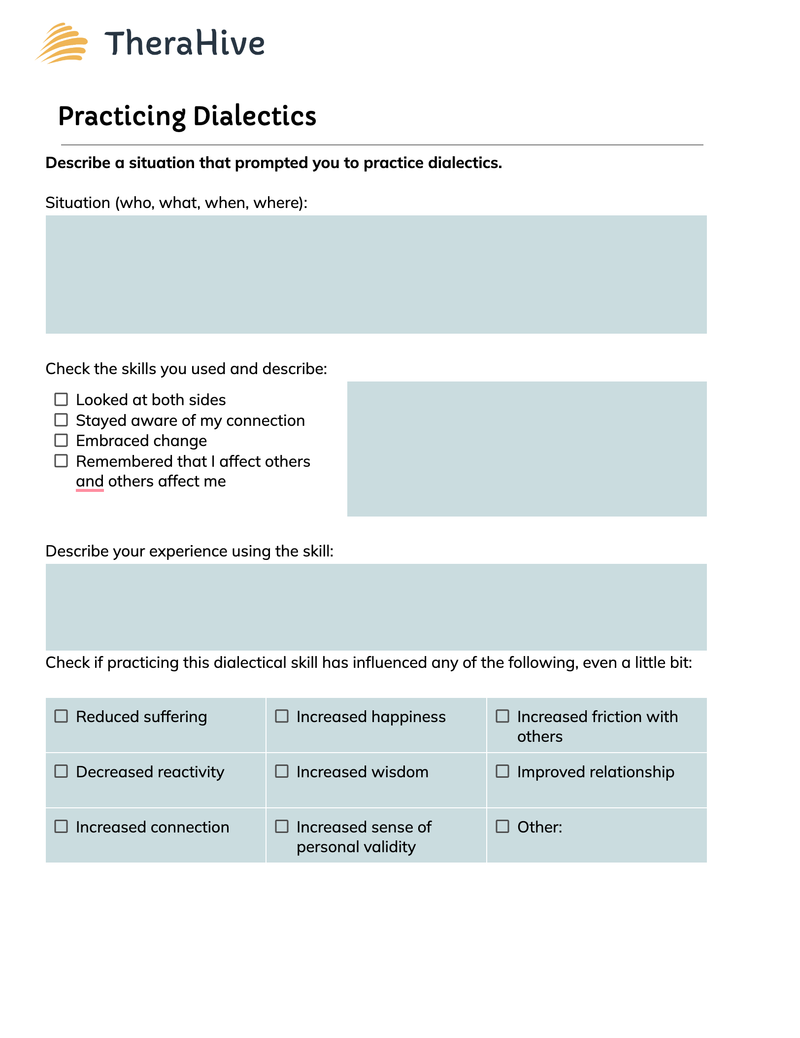 Interpersonal Effectiveness Worksheets