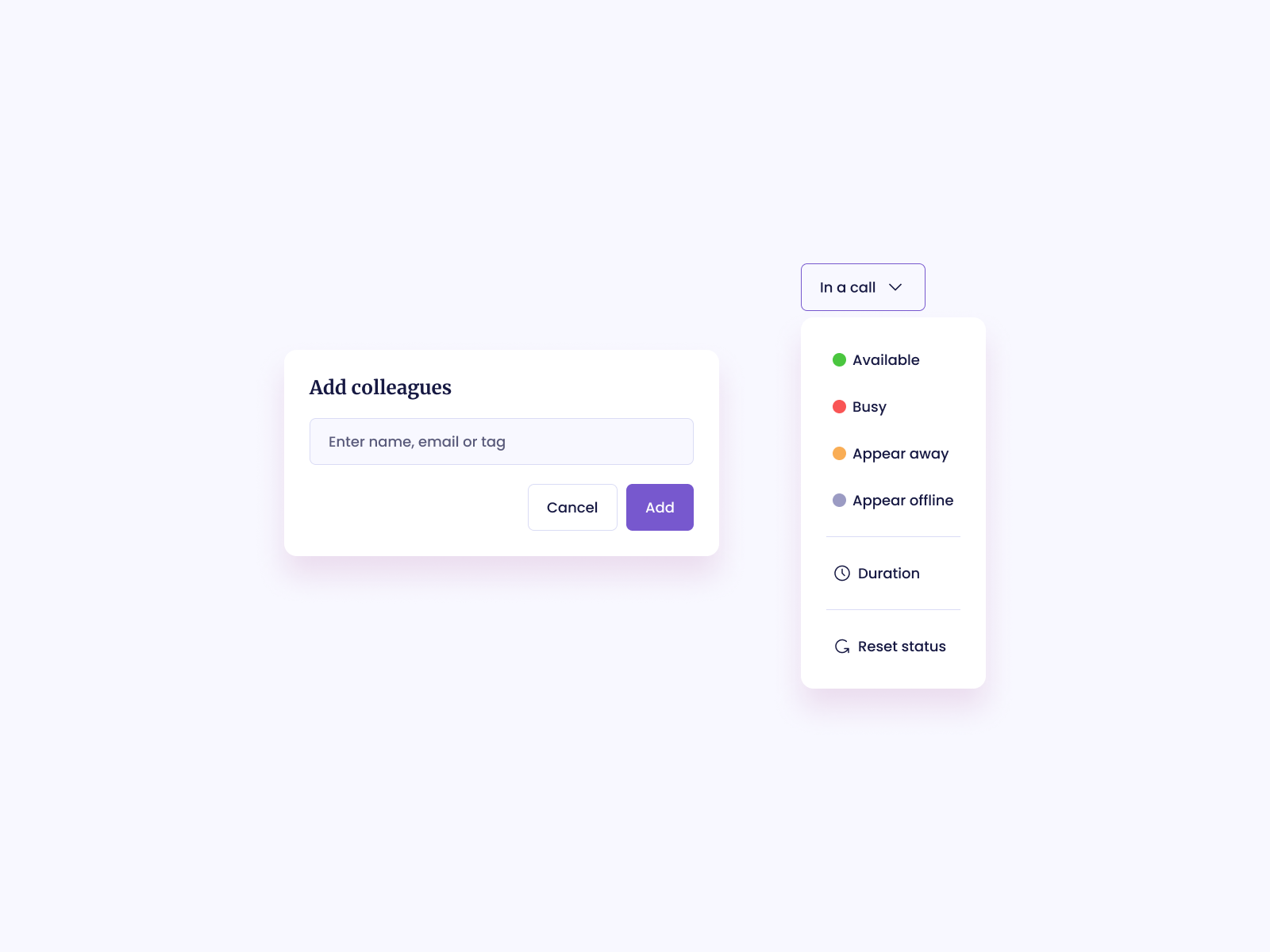 UI Design Daily | Set Status