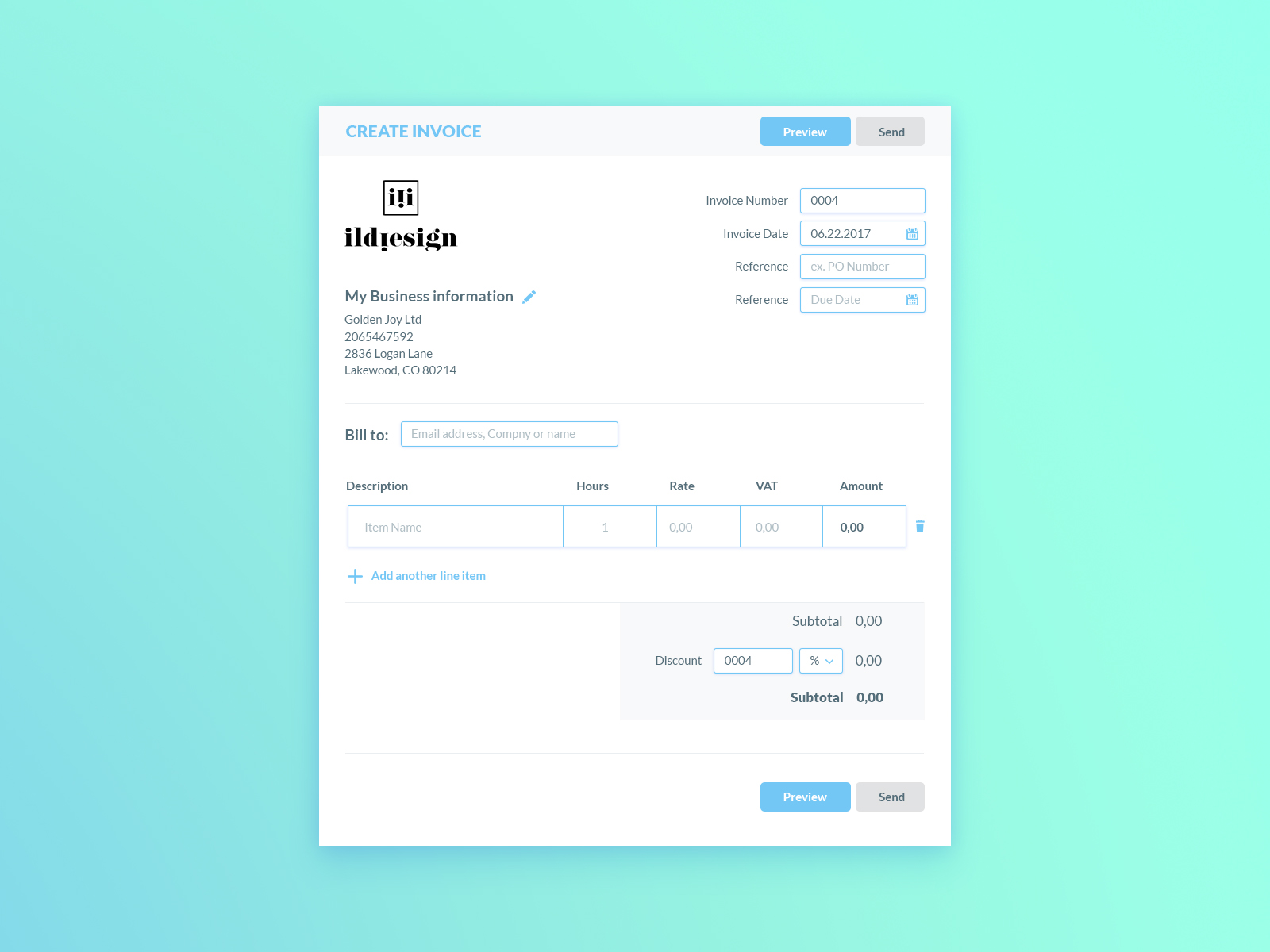 UI Design Daily | Invoice Generator