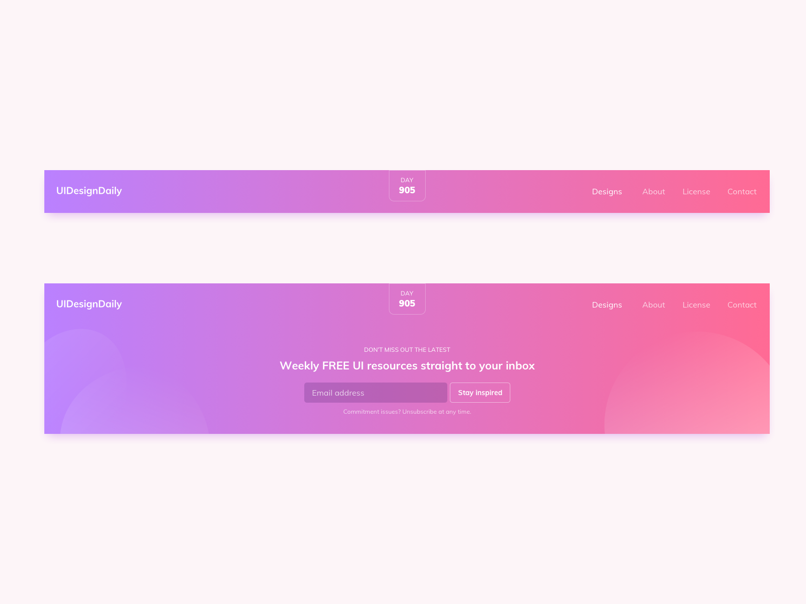 UI Design Daily | Header