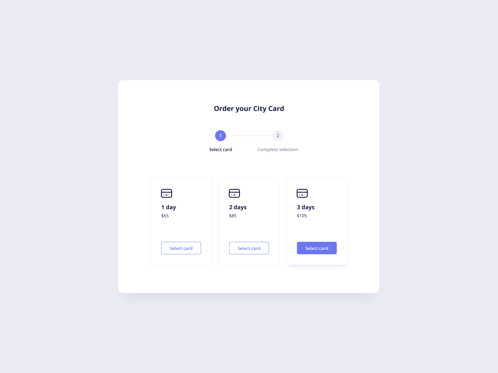 UI Design Daily | Select Card