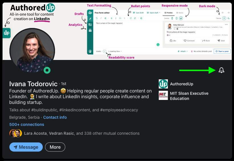 authored-up-linkedin-post-bell-button