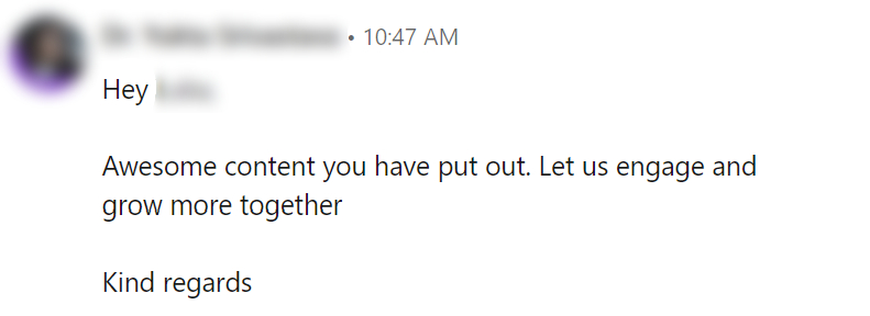 LinkedIn connection message