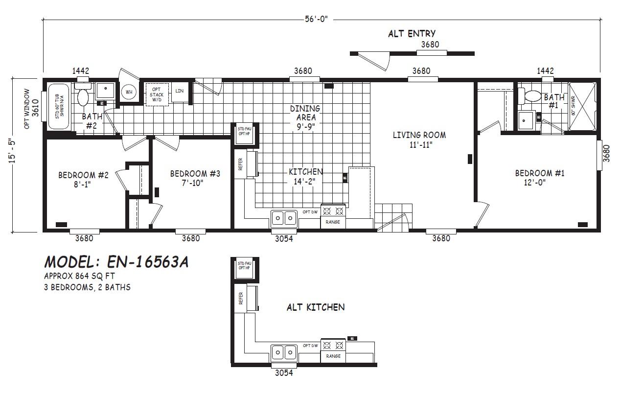 Encore Single Wides EN16562A Wholesale Manufactured Homes