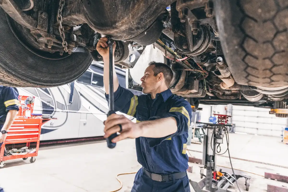 Mechanic performing general diesel repair in North Las Vegas, NV