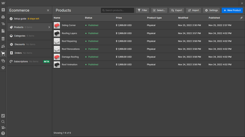 Roofing X - Webflow Template And Ui Kit Ecommerce Page