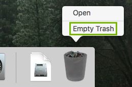 Empty Trash highlighted