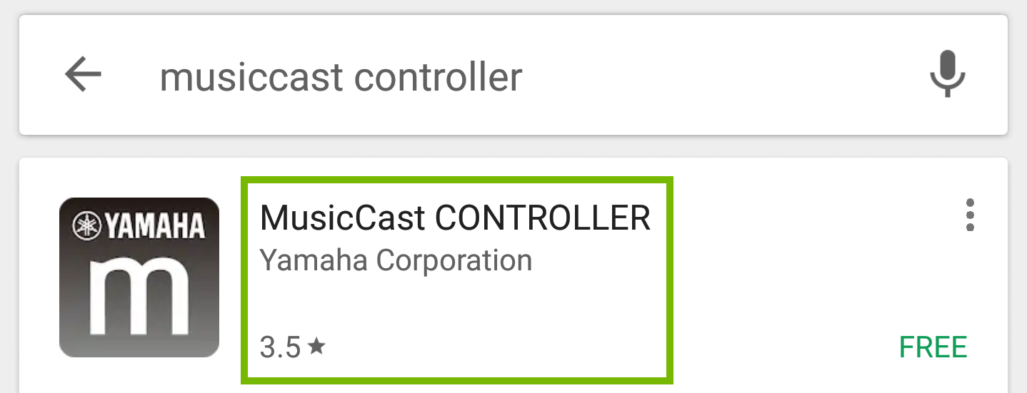 MusicCast Controller app.