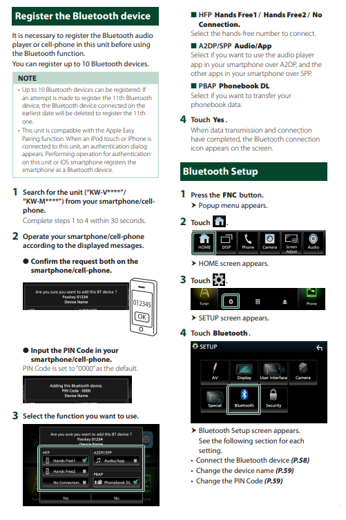 How to Control JVC KWV850BT Car Monitor System by Bluetooth