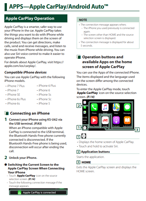 How to Use the Apple CarPlay for JVC KWV850BT Car Monitor System