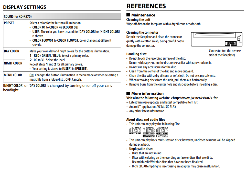 How to Setup JVC KD-R570 CD Receiver