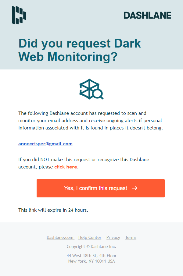 How to set up and use Dark  Monitoring on Dashlane