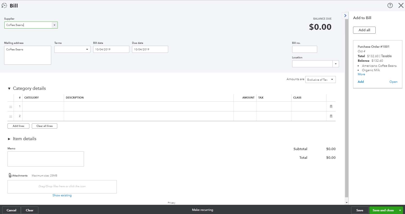 How to Create a Partial Purchase Order in QuickBooks Online