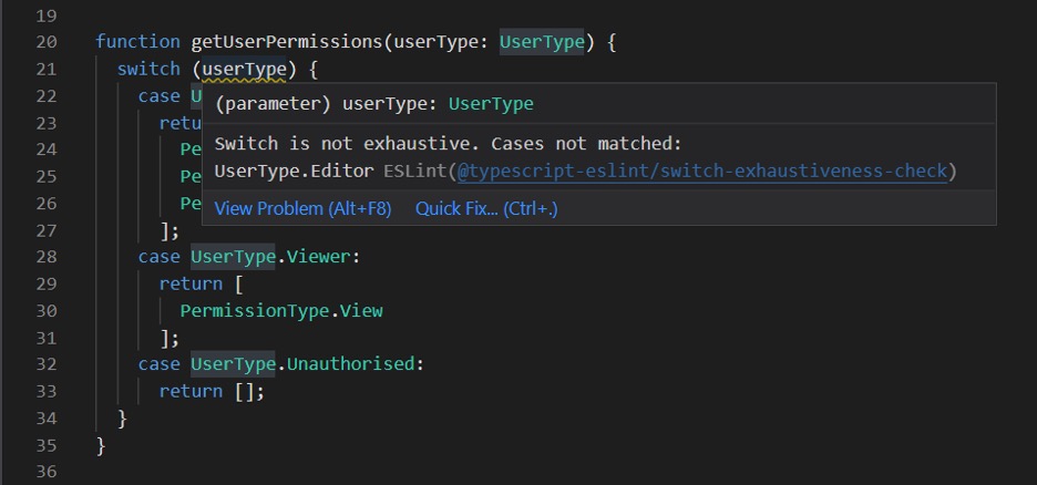 Safer Exhaustive Switch Statements in TypeScript