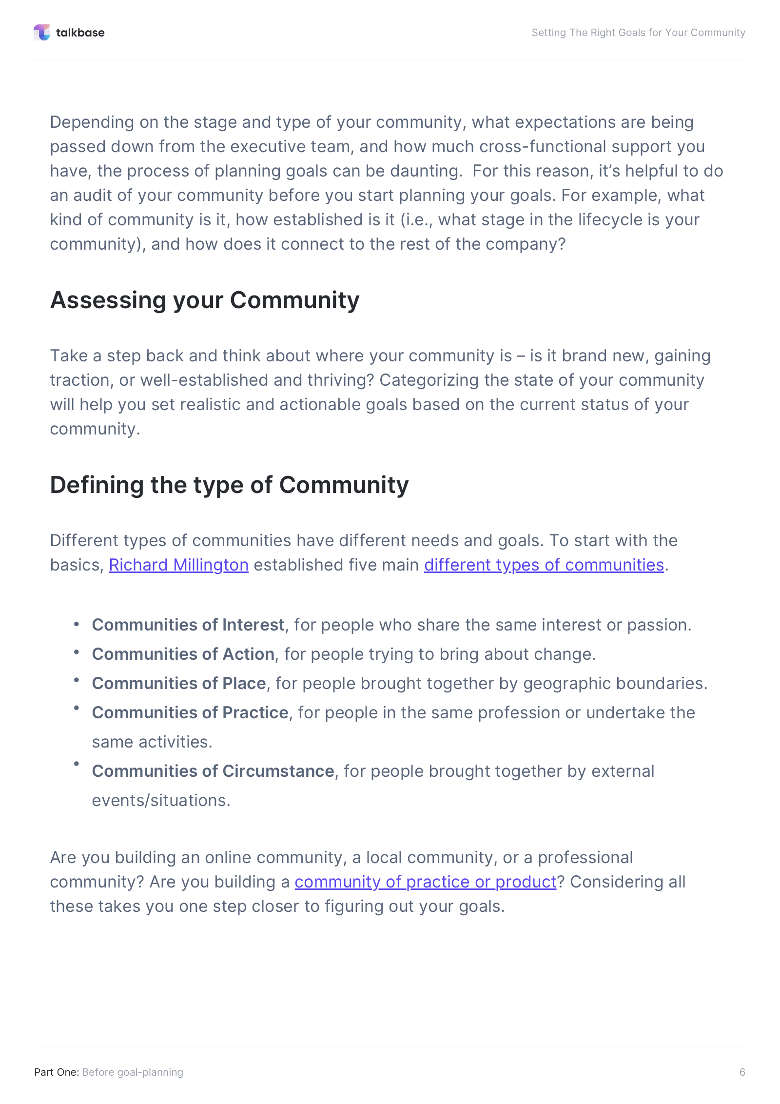 Setting the Right Goals for Your Community Talkbase.io