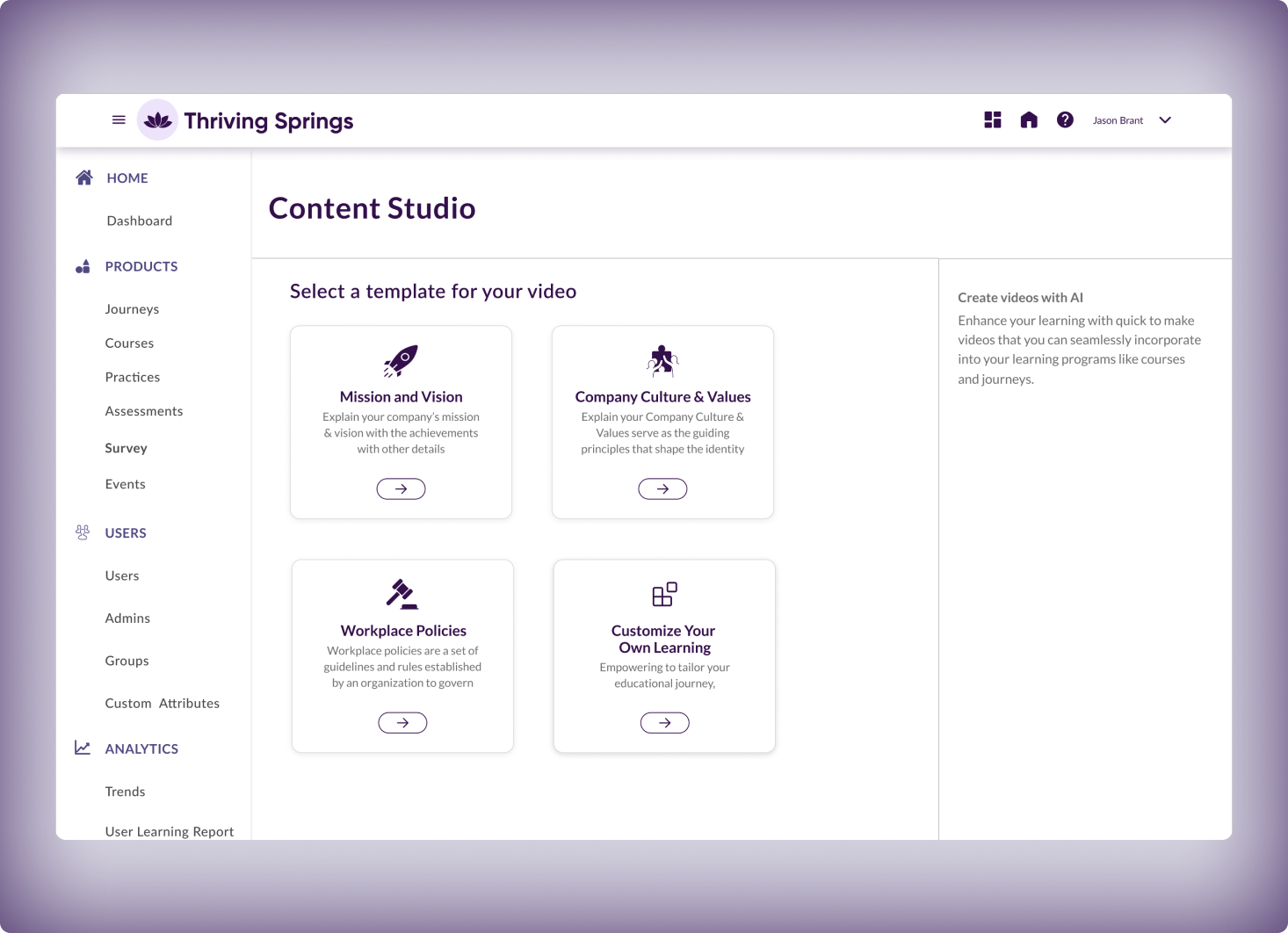 Learner Hub | Thriving Springs AI