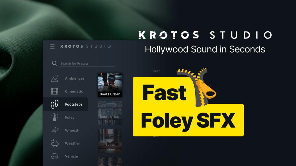 Create realistic and authentic Foley sound effects with Krotos Studio
