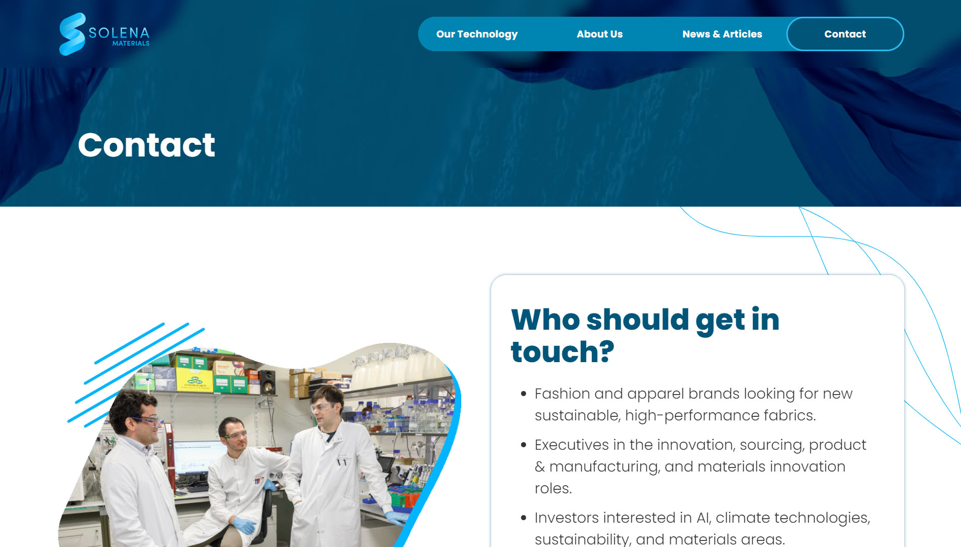 Contact Solena Materials Next generation sustainable fibres for