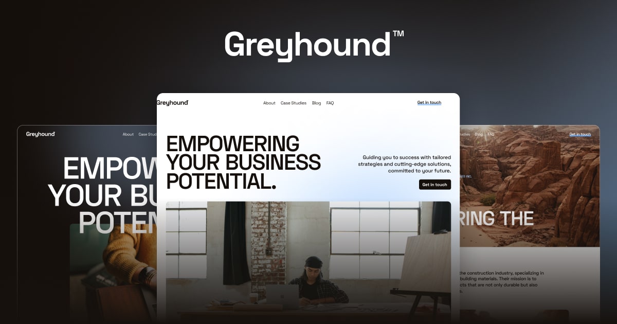 Contact Greyhound flow website template