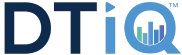 A light and dark blue DTiQ logo. 