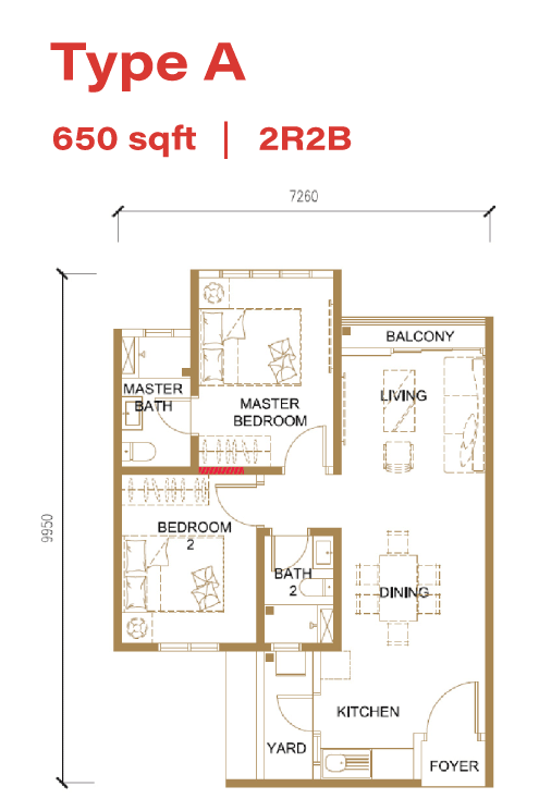 MH Platinum 3 Type A floor plan in Setapak, Kuala Lumpur