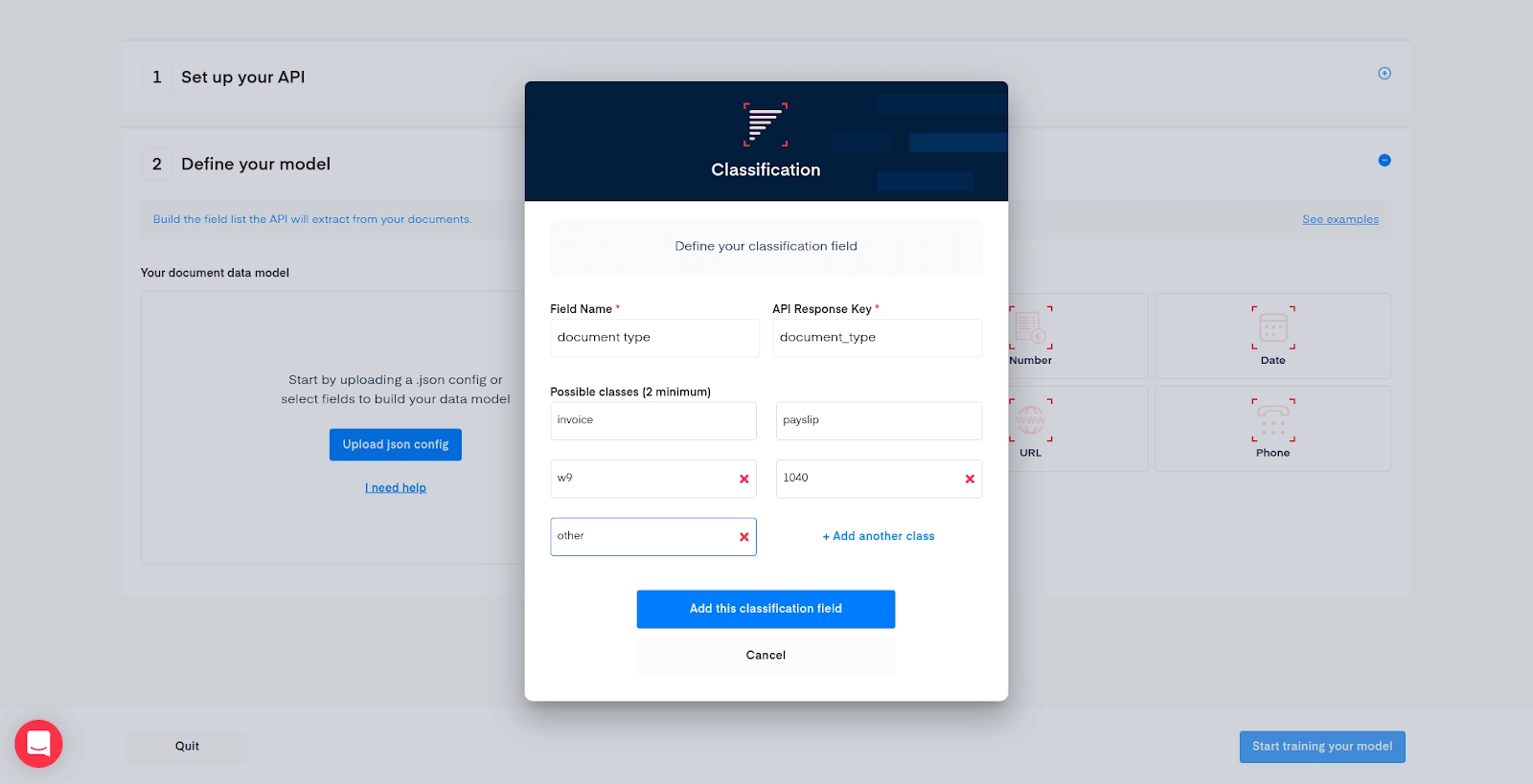 Document classification API - Mindee