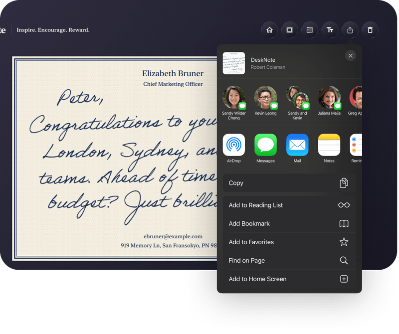 Key Desk Note DeskNote - Write and Send Handwritten Digital Notecards