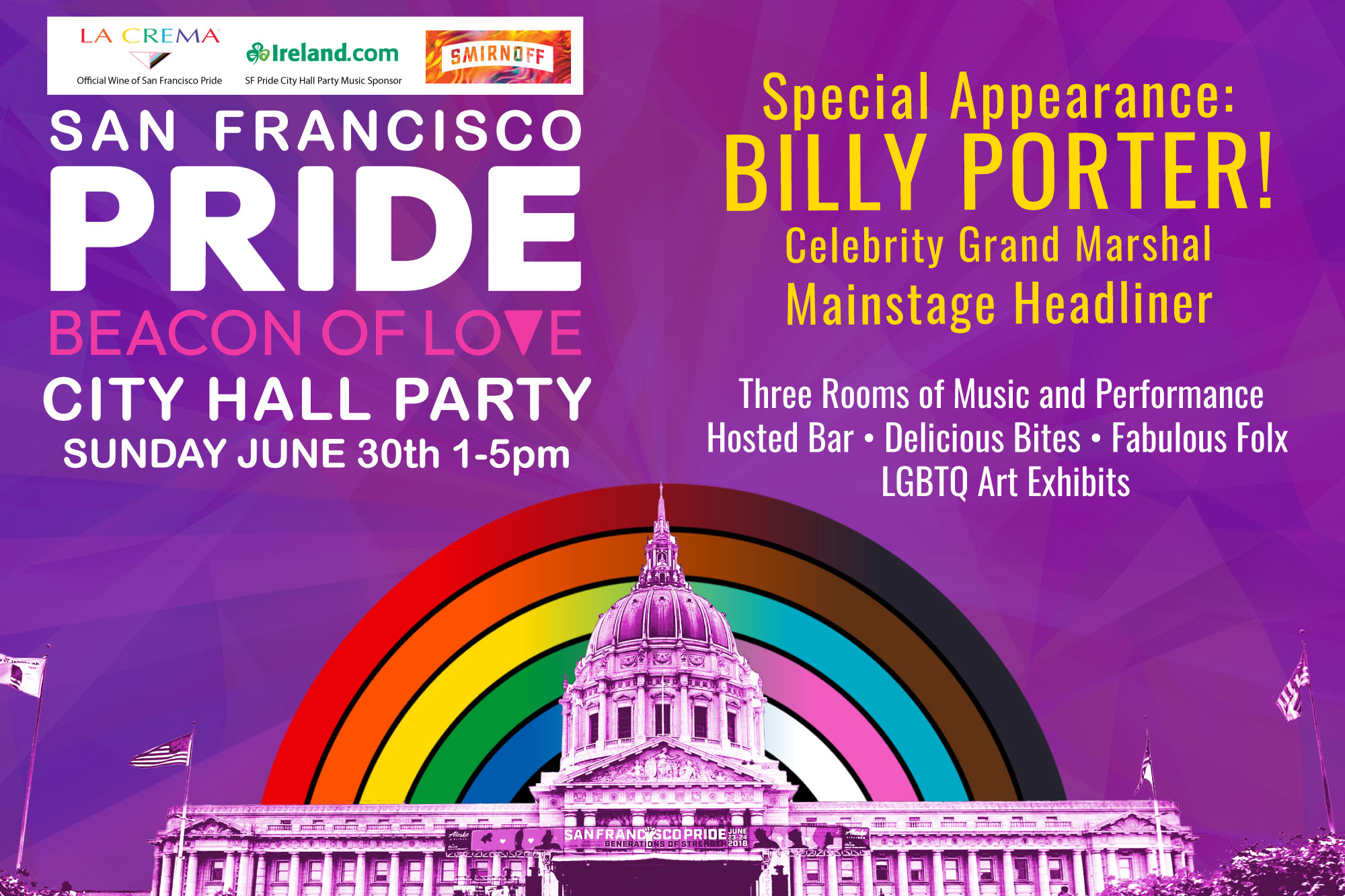 $100 per person Early Bird Special $150 per person after May 1 TICKETS ON SALE NOW SUNDAY JUNE 30th 1PM-5PM San Francisco City Hall Click link for more information.