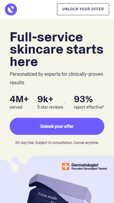 Curology Free Trial Landing Page Case Study UX Conversion Insights