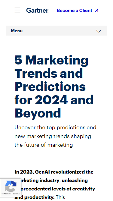 Gartner Marketing Predictions eBook Landing Page Case Study UX