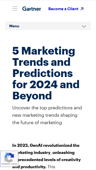 Gartner Marketing Predictions eBook Landing Page