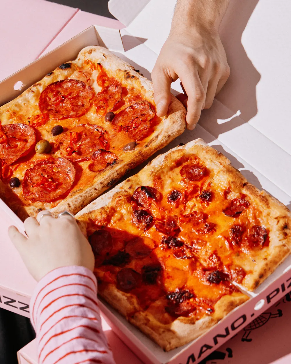Mano pizza stykker